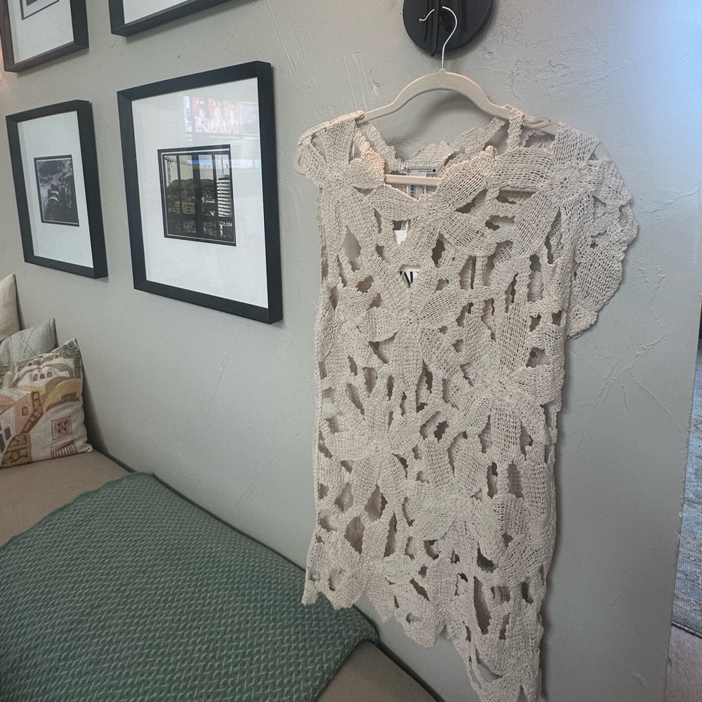 Zara Beige Crochet Dress…hard to find
